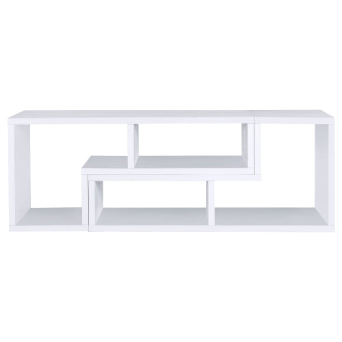 White Multi-purpose Convertible Bookcase L-Shaped Combined Storage TV Cabinet