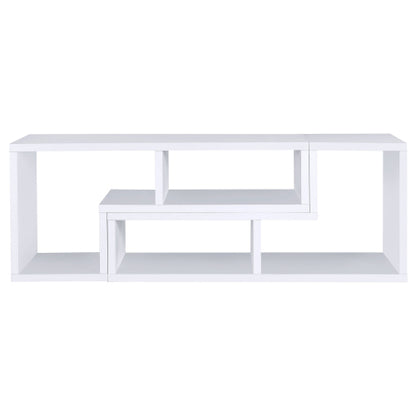 White Multi-purpose Convertible Bookcase L-Shaped Combined Storage TV Cabinet