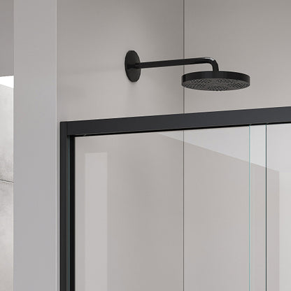 44-48*72 INCH Frame Double Sliding soft-close Shower Doors, Bathroom Sliding Shower Door, (6mm) Thick SGCC Tempered Glass Door For Bathroom Door ,Matte Black