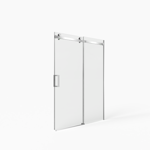 56-60"W x 72"H Frameless Sliding Shower Door,5/16" (8mm) Thick SGCC Tempered Clear Glass,Double Side Easy Clean Coat, Brushed Nickel Finished With Buffer