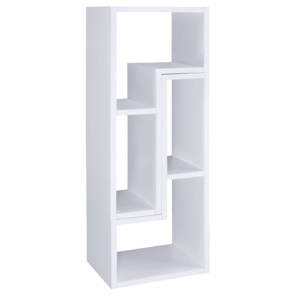 White Multi-purpose Convertible Bookcase L-Shaped Combined Storage TV Cabinet