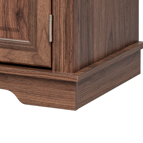 71inch  Farmhouse Kitchen Pantry Cabinet with Pull-Out Shelves Brown