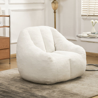 Tufted Faux Fur Memory Foam Bean Bag Chair with Armrests for Adults Kids Dorm Apartment Living Room