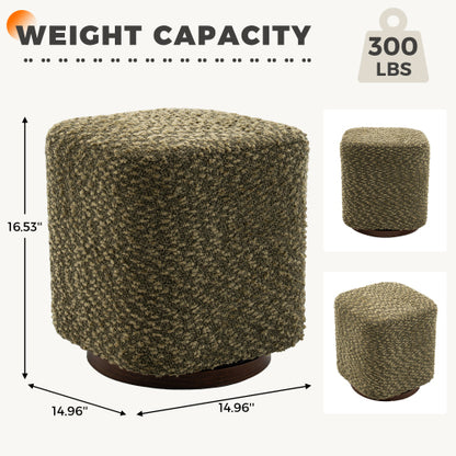 Ottoman Swivel Stool with Upholstered Seat, 360¡ã Vanity Chair Accent Furniture