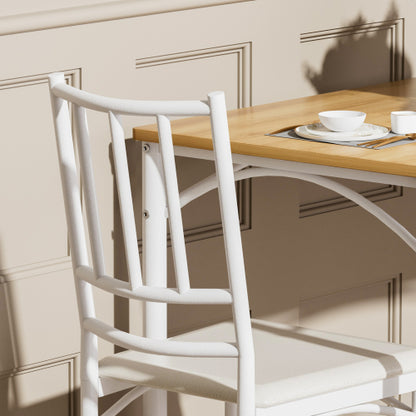 5-Piece Industrial Dining Set, Table & 4 PU Benches