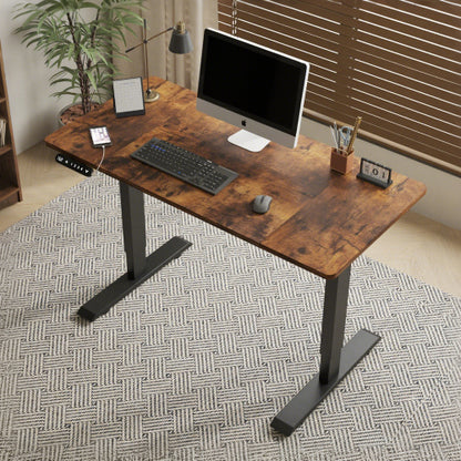 Electric Standing Desk Height Adjustable Desk for Home and Office Computer Table Gaming Desk Modern Luxiury Table 48" Rustic Brown Lift-up Desk