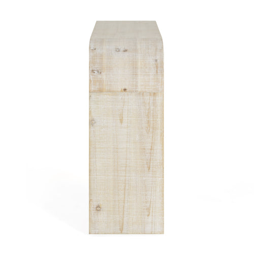 52 inch Wood Console Table with Curved Edge, Natural Texture, Perfect for Entryways and Living Rooms