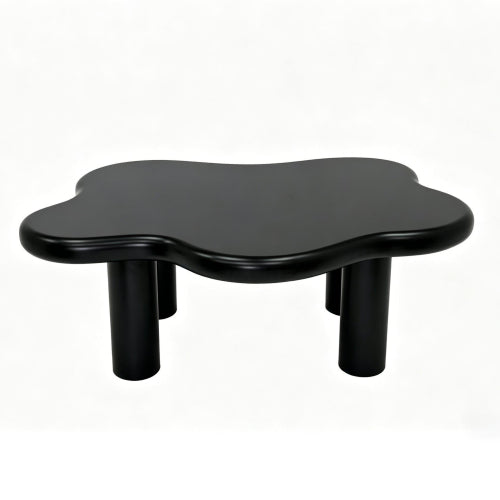 40 Inch Black Cloud Coffee Table Modern Irregular MDF Living Room Center Table