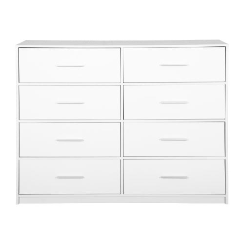 8-Drawer Dresser with Large Fabric Drawers, White