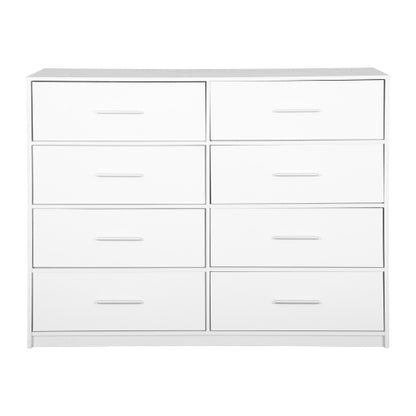 8-Drawer Dresser with Large Fabric Drawers, White