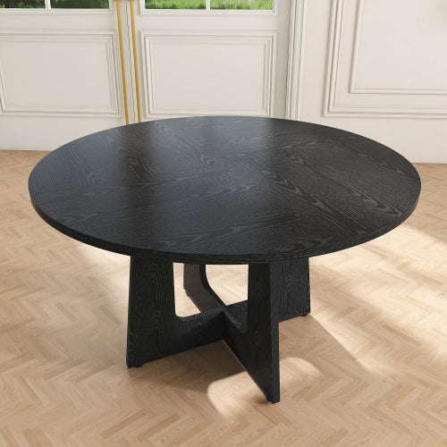 47 Inch Round Wood Grain Dining Table