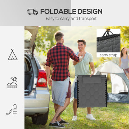 Outsunny Folding Chaise Lounge Set with 5-level Reclining Back, Outdoor Lounge Tanning Chair with Padded Seat, Side Pocket & Headrest for Beach, Yard, Patio, Gray