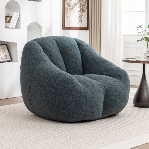 Faux-Fur Tufted Memory-Foam Bean Bag Chair for Adults & Kids