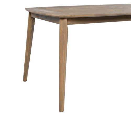 Acacia Wood Dining Table 8-Person Outdoor Table, Farmhouse Furniture for Patio, Garden, Backyard, Light Brown 180 LBS Weight Capacity 70.75"L