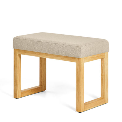 Shoe-changing bench, a shoe-changing bench with a wooden frame and a soft cushioned seat, can be placed freely and is suitable for small spaces without taking up much space -Brown