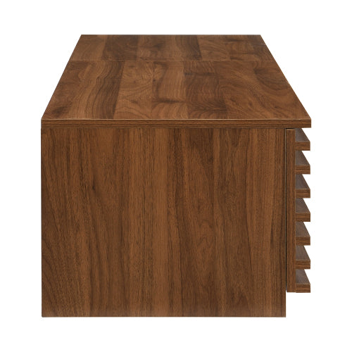 70.8 inch Walnut APP Control RGB LED Glass Flip Door TV Stand Legless Media Console For 80 inch TV