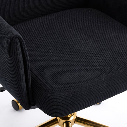 Mid-back liftable office chair, striped fabric, and ergonomically designed, is an excellent choice for working, studying or relaxing. The mid-back design provides a better sitting experience.Black