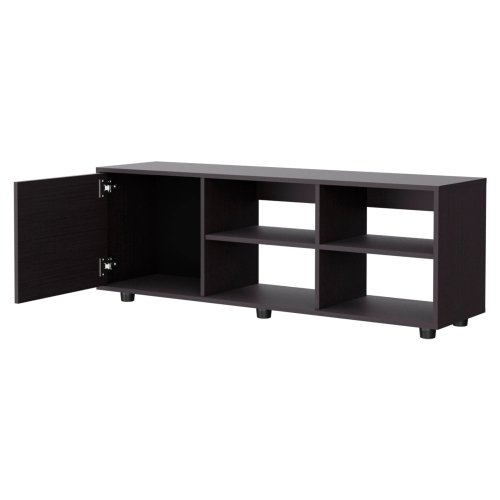 Wengue 51 inch TV Stand with Door and Open Shelf Storage