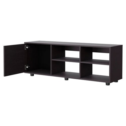 Wengue 51 inch TV Stand with Door and Open Shelf Storage