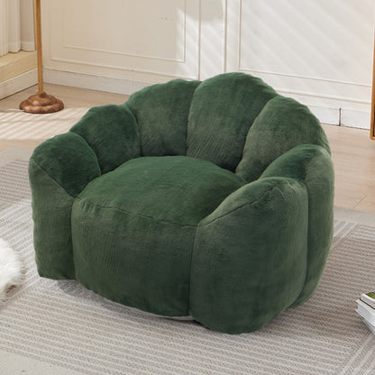 Green Lotus-Style Compressed Adult Bean Bag Sofa with Pull Ring