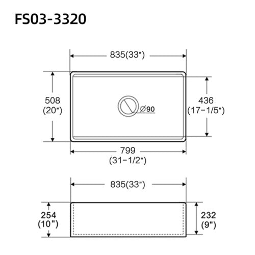 Fireclay 33" L X 20" W Workstation Farmhouse Kitchen Sink With Accessories
