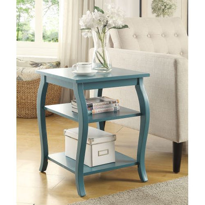 2-Tier Open Storage Accent Table with Solid Wood Cabriole Leg