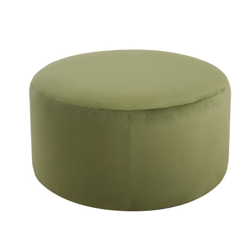 Velvet Ottoman Round Accent Stool, Modern Footrest and Side Table for Living Room