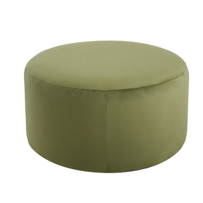 Velvet Ottoman Round Accent Stool, Modern Footrest and Side Table for Living Room