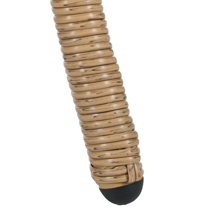 U_STYLE Outdoor Leisure Set, 2 Rattan Single Chairs with A Glass Round Table, Perfectly Suited for Patios, Balconies, and Courtyards