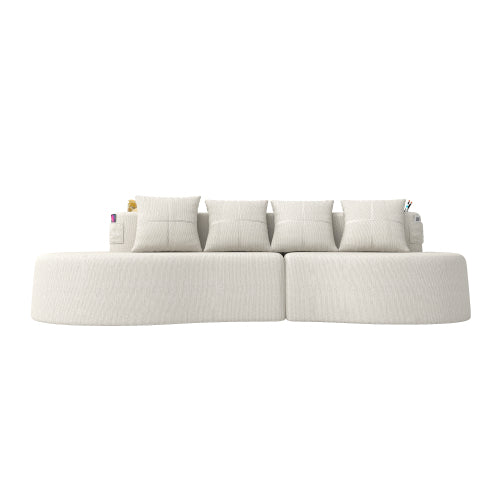 Half-Moon Curved Compressed Modular 3-Seater Sofa for Living-Room & Apartment