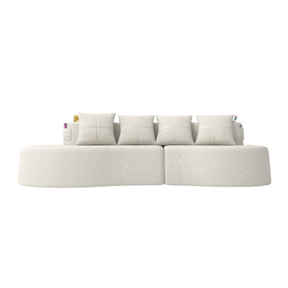 Half-Moon Curved Compressed Modular 3-Seater Sofa for Living-Room & Apartment