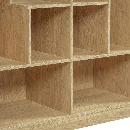 Modern Cat House Bookshelf with Storage and Litter Box Natural