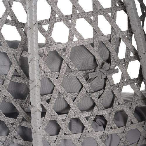 U_STYLE Sturdy Hammock Chair with Stand, Durable Hanging Egg Chair with Rattan Weaving ,Comfortable Indoor Outdoor Swing chairs with Soft Removable Cushion,Suitable for Balcony, Bedroom,or Garden