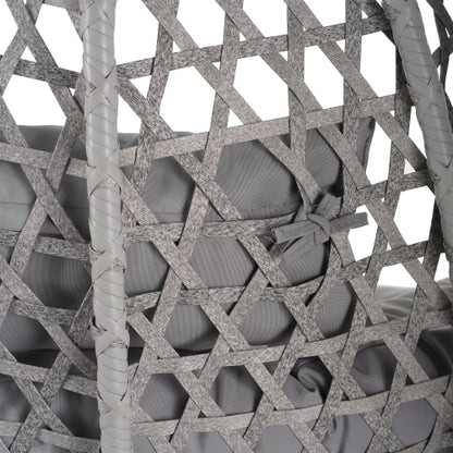 U_STYLE Sturdy Hammock Chair with Stand, Durable Hanging Egg Chair with Rattan Weaving ,Comfortable Indoor Outdoor Swing chairs with Soft Removable Cushion,Suitable for Balcony, Bedroom,or Garden