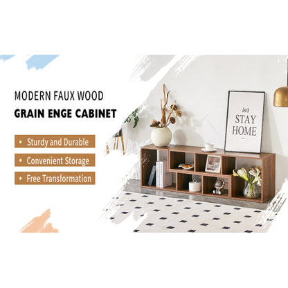 2-Piece L-Shaped Free Combination Cube TV Stand Adjustable Length 45-80 Inch TV Gaming Storage Shelf