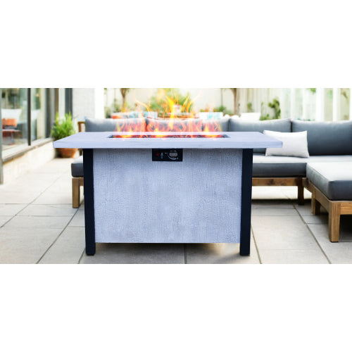 44" W x 25" H Outdoor Patio Propane Gas Fire Pit Table - 50,000 BTU High-temperature-resistant carving process for environmentally friendly materials with the effect of charcoal grain