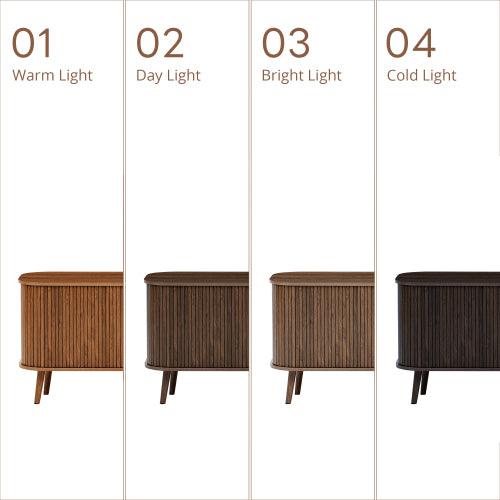 70 inch Modern TV Stand for TVs Up to 80 inch, Wood Grain Media Console with Solid Wood Legs