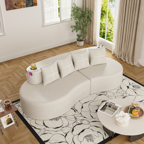 Half-Moon Curved Compressed Modular 3-Seater Sofa for Living-Room & Apartment