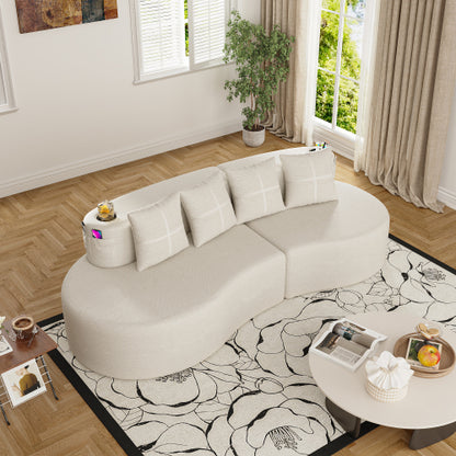 Half-Moon Curved Compressed Modular 3-Seater Sofa for Living-Room & Apartment