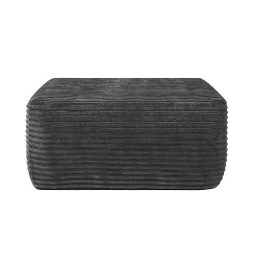 Plush Ottoman Grey Corduroy Modular Sofa Extension Seat