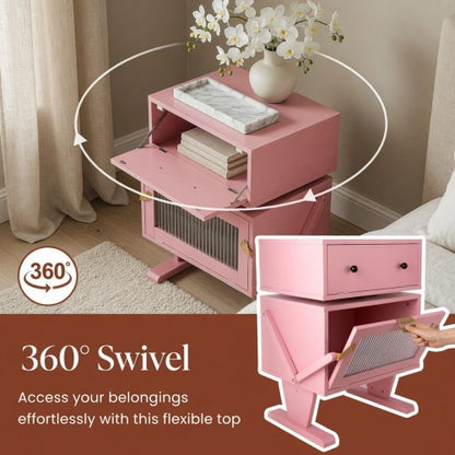Pink Robot LED Nightstand