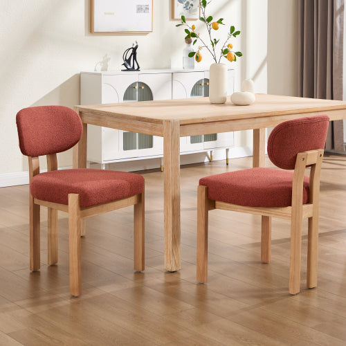 Wooden Dining Chairs Set of 2, Modern Fabric Upholstered Dining Room Chair Kitchen Chairs, Farmhouse Dinner Chair for Kitchen Dining Room