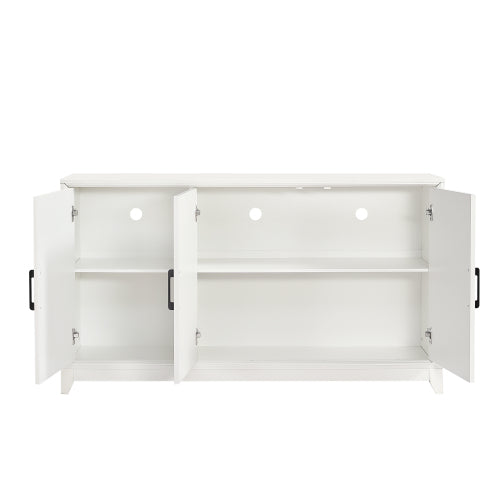 TV Stand for TVs up to 65 Inches, Modern Entertainment Center Media Console Cabinet with 2 Spacious Storage Space, Solid Wood Legs for Living room