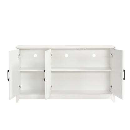 TV Stand for TVs up to 65 Inches, Modern Entertainment Center Media Console Cabinet with 2 Spacious Storage Space, Solid Wood Legs for Living room