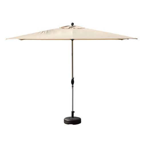 Rectangle Patio Umbrella with Crank Lift and Tilt Function, Beige (Base not included)