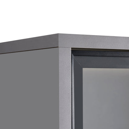 60.6'' Freestanding Grey Glass Door Display Cabinet LED Light Adjustable Shelves Home Storage Cabinet