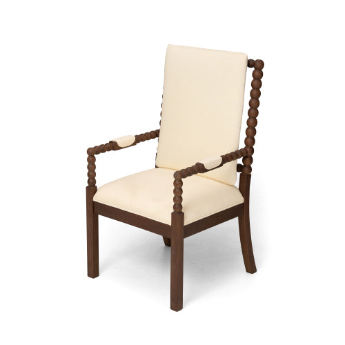 Set of 2 Rubber Wood Dining Chairs, Upholstered Fabric Seat, High-Resilience Sponge Cushion, Ergonomic Side Chairs