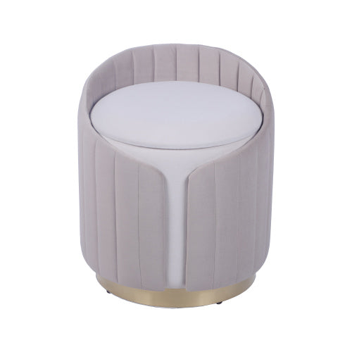 Velvet Storage Ottoman Stool Tufted Vanity Seat Footrest with Hidden Storage