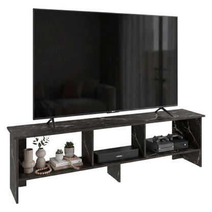Modern Minimalist Open Shelf TV Stand Scratch Resistant Melamine Media Console for Living Room