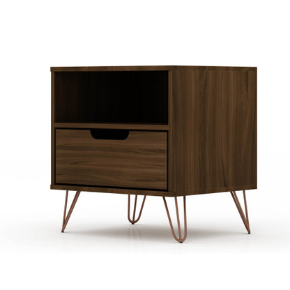 Chestnut Brown Mid-Century Modern Nightstand